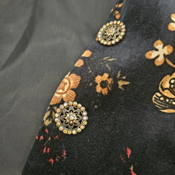 Lea Rome Cotton Velvet Floral Blazer - Picture 7 of 9